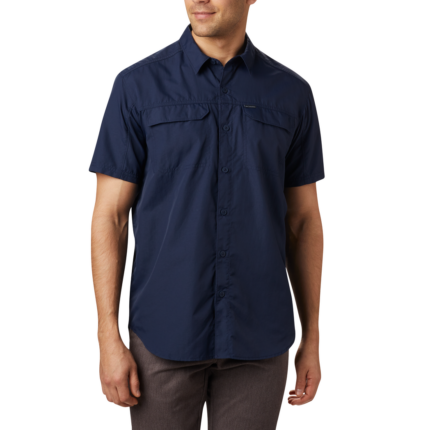 a man wearing a blue shirt
