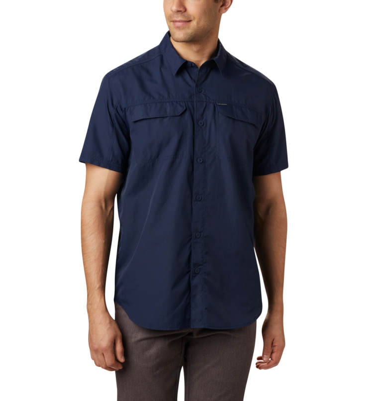 a man wearing a blue shirt