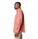 a man wearing a pink shirt