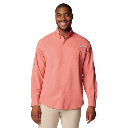 a man wearing a pink shirt