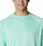 a man in a green shirt