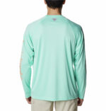 a man in a green shirt