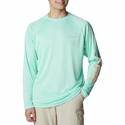 a man in a green shirt
