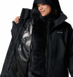 a woman wearing a black jacket