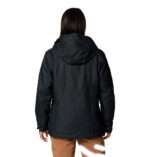 a woman wearing a black jacket