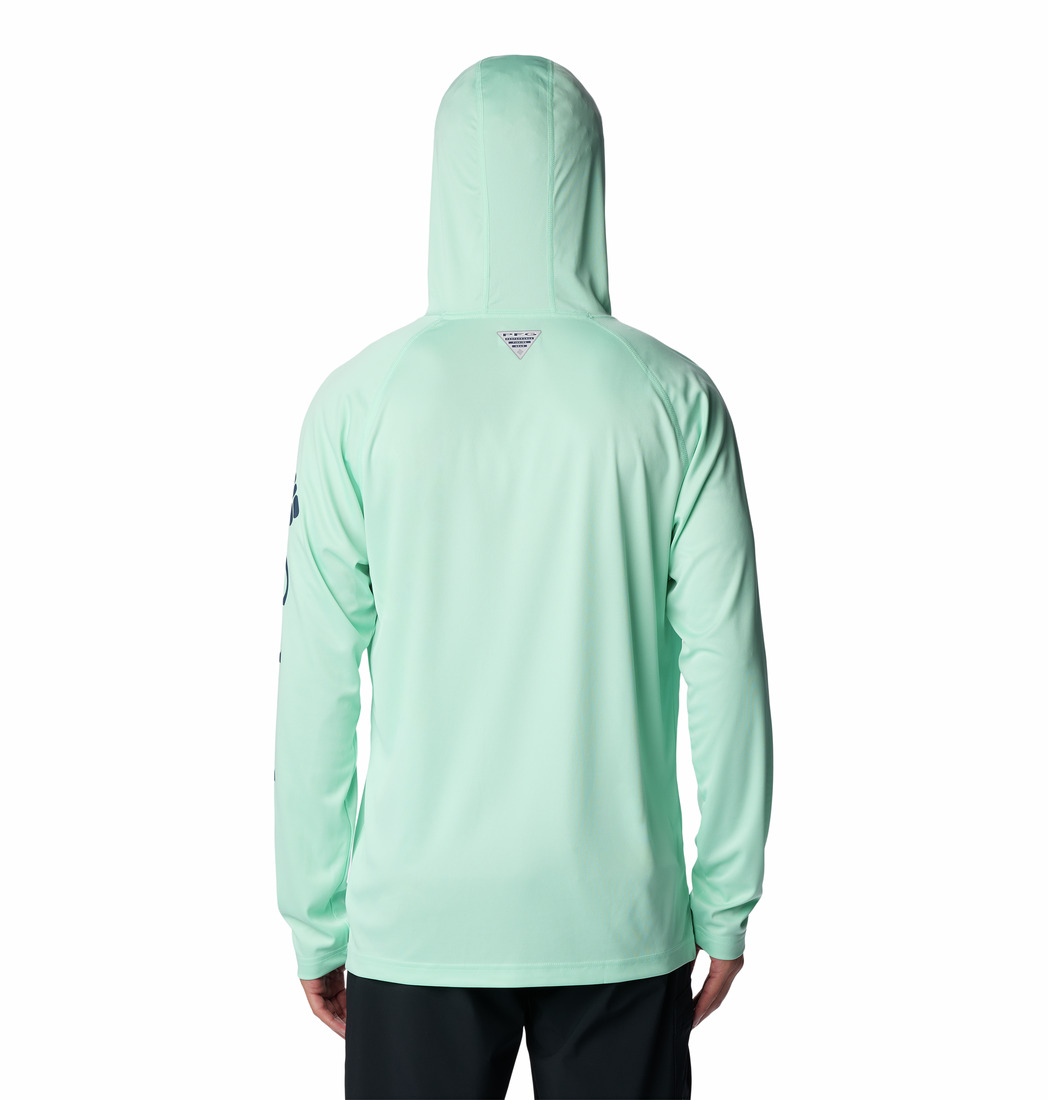 Sweat à Capuche Columbia PFG Terminal Tackle Pour Pêche - Taille M - Vert Lime