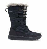 a black boot with fur on the side
