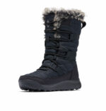 a black boot with fur trim