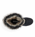 a black and white boot with fur
