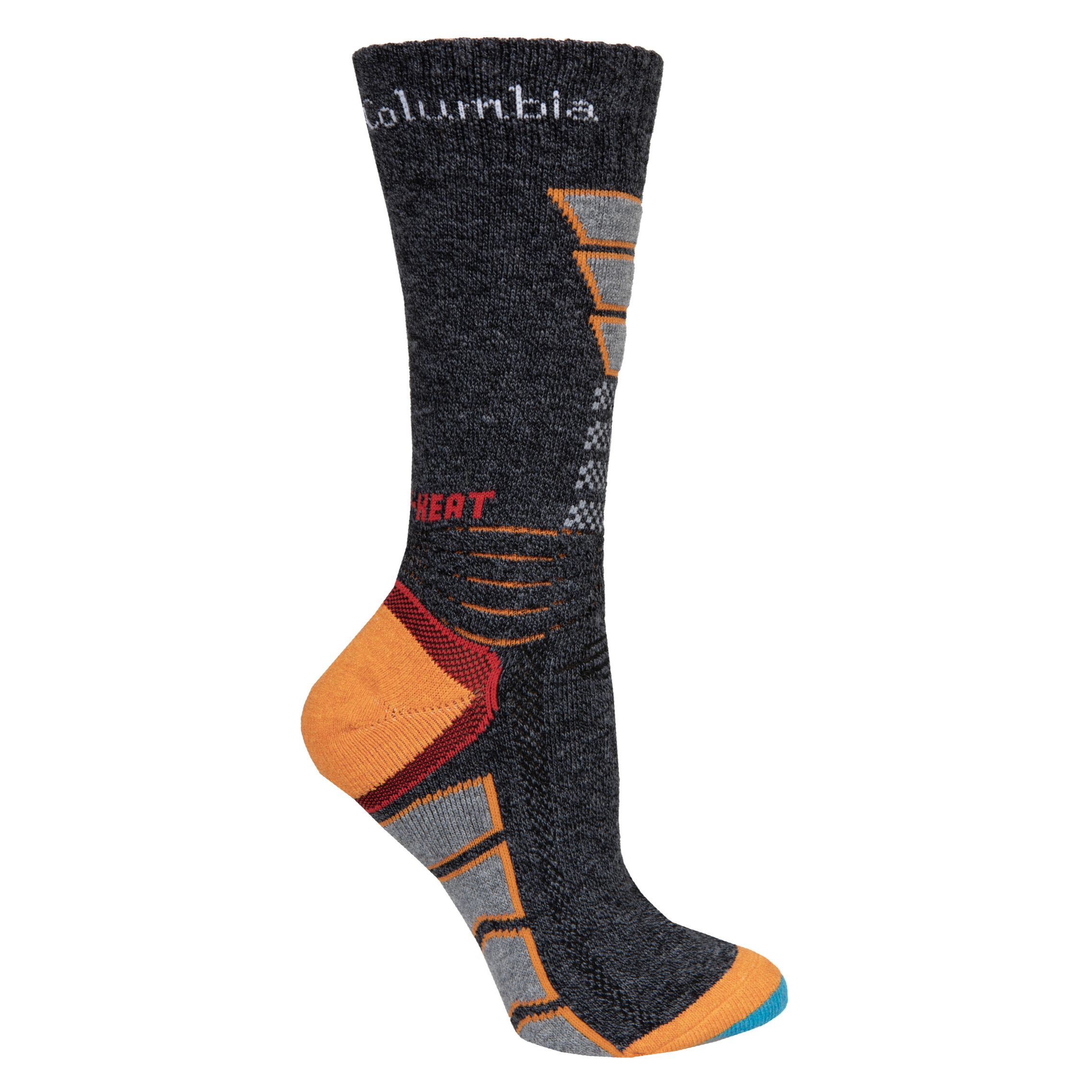 6-Pack Warm Thermal Crew Socks – 95% Cotton, Mid-Calf, For Hiking & Outdoor Wear (Gray Camo, Size 9-11)