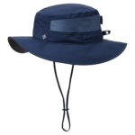 A blue hat front view