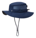 A blue hat front view