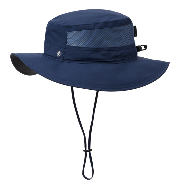 A blue hat front view