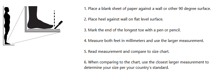 A Size Chart to check fits