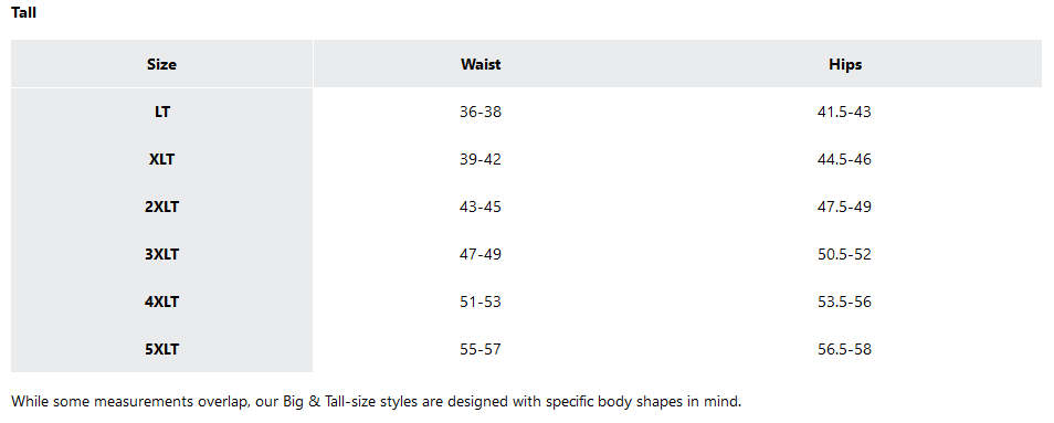 A Size Chart
