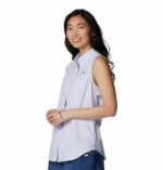 a woman in a white shirt