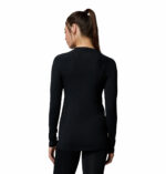 a women wearing a black Midweight Stretch Long Sleeve Top