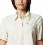 a woman wearing a white shirt