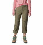 a person wearing khaki pants and pink shirt