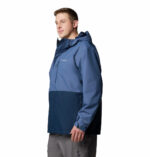 A Man in a blue jacket Side View