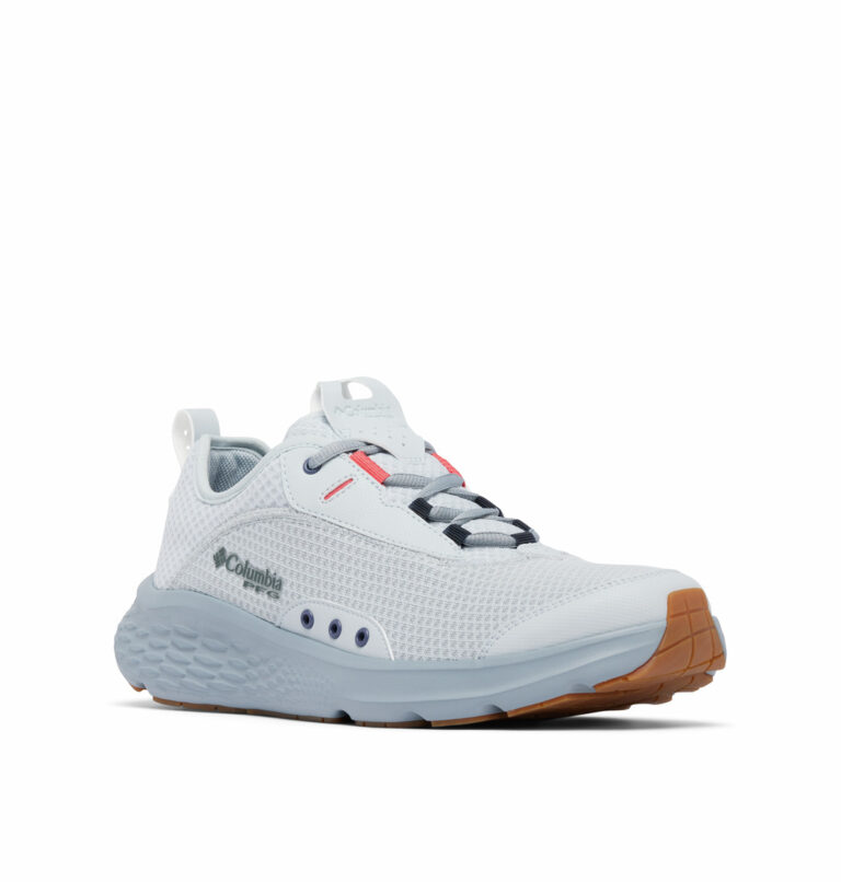 A grey fishing shoe front view