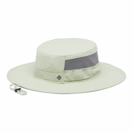 a brown hat with a mesh around the brim