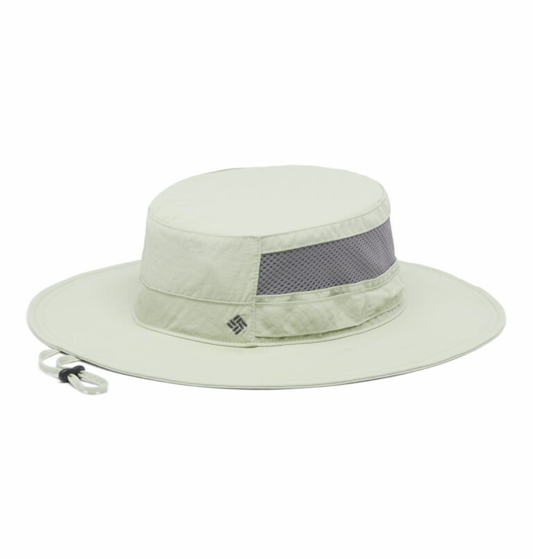 a brown hat with a mesh around the brim