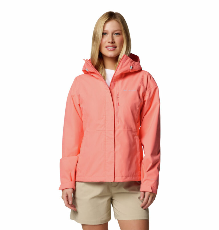 a women wearing a pink jacket
