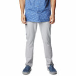 a man wearing grey PFG Terminal Tackle II pants