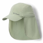 a brown cap with a back flap