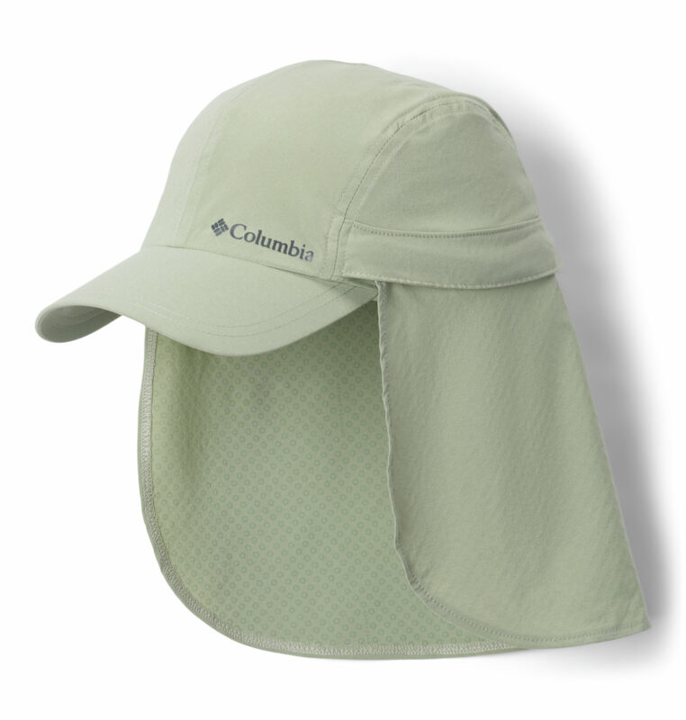a brown cap with a back flap