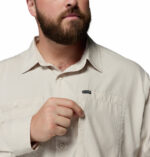 a man wearing a brown Silver Ridge Utility Lite Long Sleeve Shirt