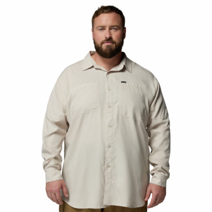 a man wearing a brown Silver Ridge Utility Lite Long Sleeve Shirt