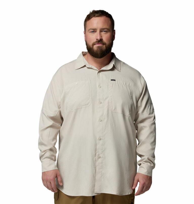 a man wearing a brown Silver Ridge Utility Lite Long Sleeve Shirt
