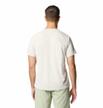 A man wearing a grey short sleeve shirt
