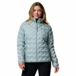 A woman wearing a blue jacket