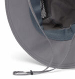 a close up of a grey hat