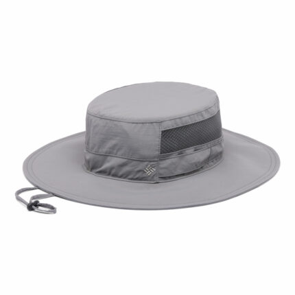 a close up of a grey hat