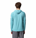 A man wearing a blue hoodie