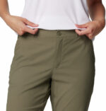 a women wearing brown pants