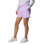 a women wearing pink shorts