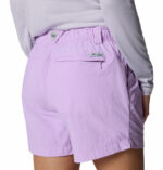 a women wearing pink shorts
