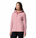 A women wearing a pink Fleece Zip up
