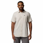 a man wearing a brown Silver Ridge Utility Lite Short Sleeve Shirt