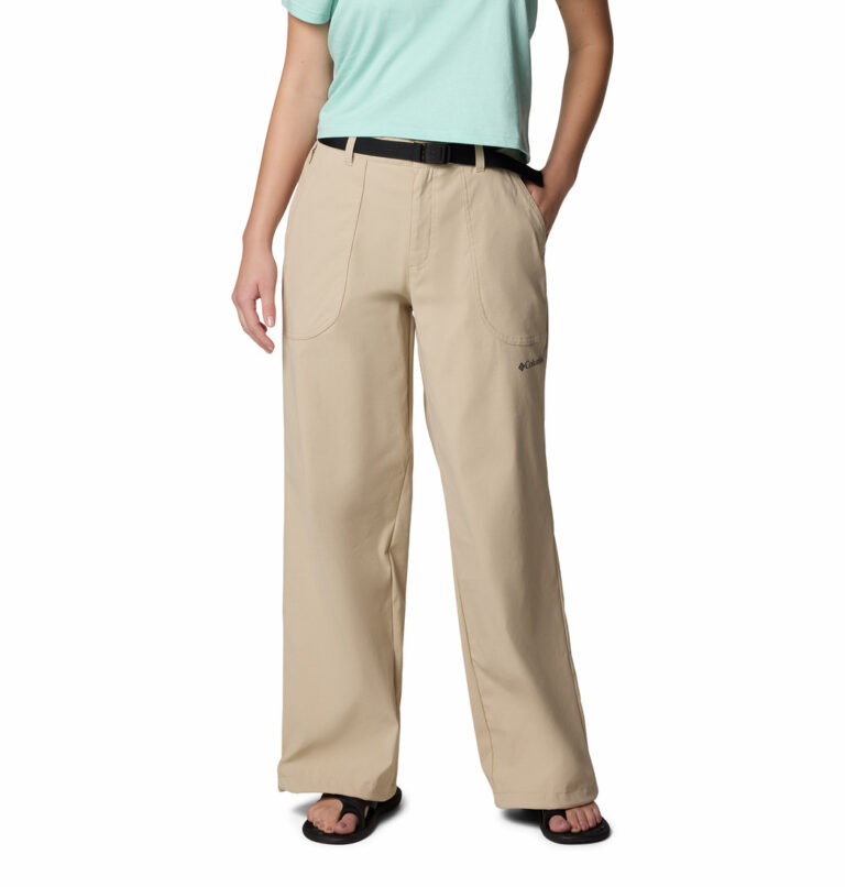 a women wearing brown brea falls nylon pants