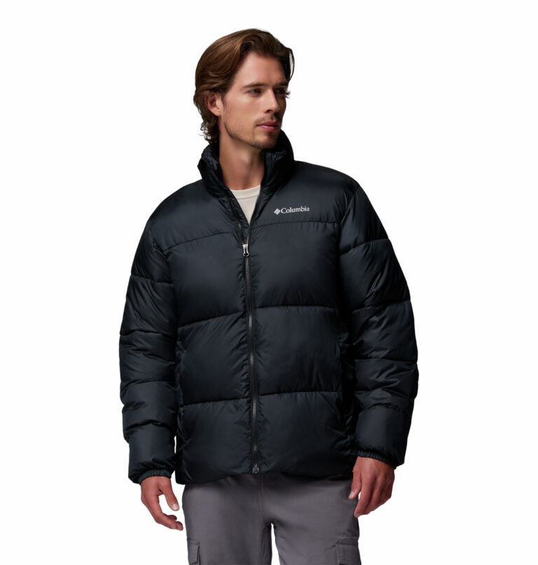 a man wearing a black Puffect III Jacket