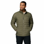a man wearing a green Powder Lite II Jacket