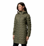 s women wearing a green Delta Ridge II Long Jacket