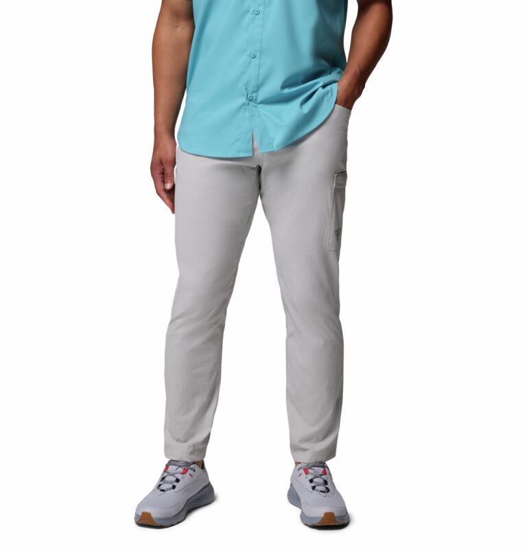 a man wearing grey pants