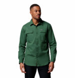a man wearing a green long sleeve shirt